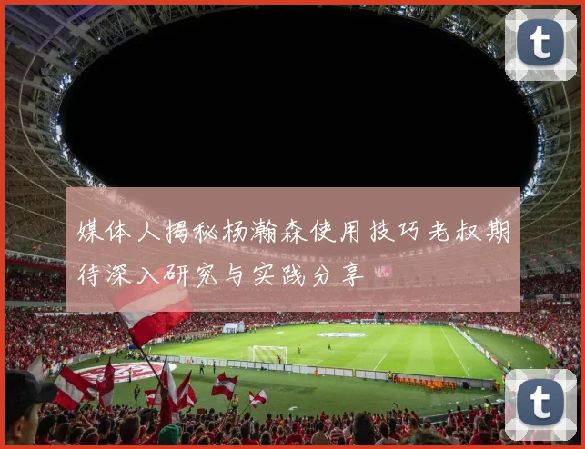 媒体人揭秘杨瀚森使用技巧老叔期待深入研究与实践分享